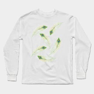 Feather Pattern - Peacock Feather Long Sleeve T-Shirt